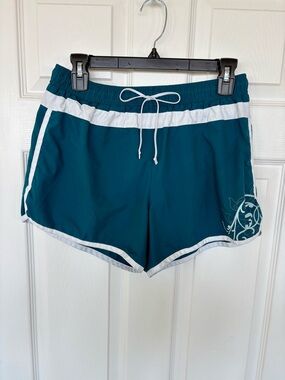 Athleta Teal Running Shorts Lined Drawstring Athletic Women’s S